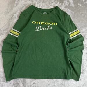 Y2K Oregon Ducks Long Sleeve Shirt Womens Large Green NCAA Football College